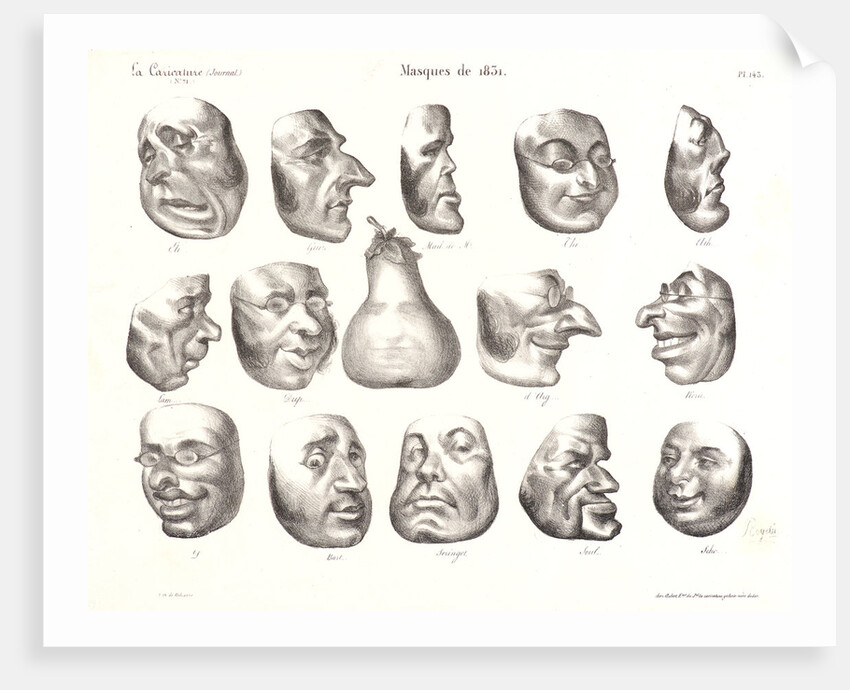 Masques de 1831, 1832 by Honoré Daumier