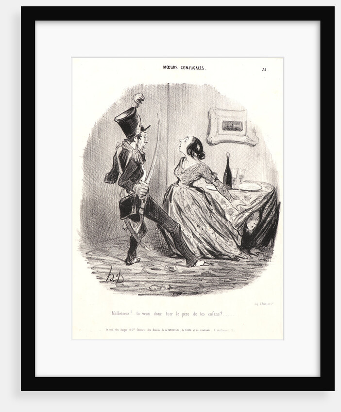 Unfortunate Man! Do You Want to Kill the Father of Your Children? (Malheureux! tu veux done tuer le pere de tes enfans?), 1841 by Honoré Daumier