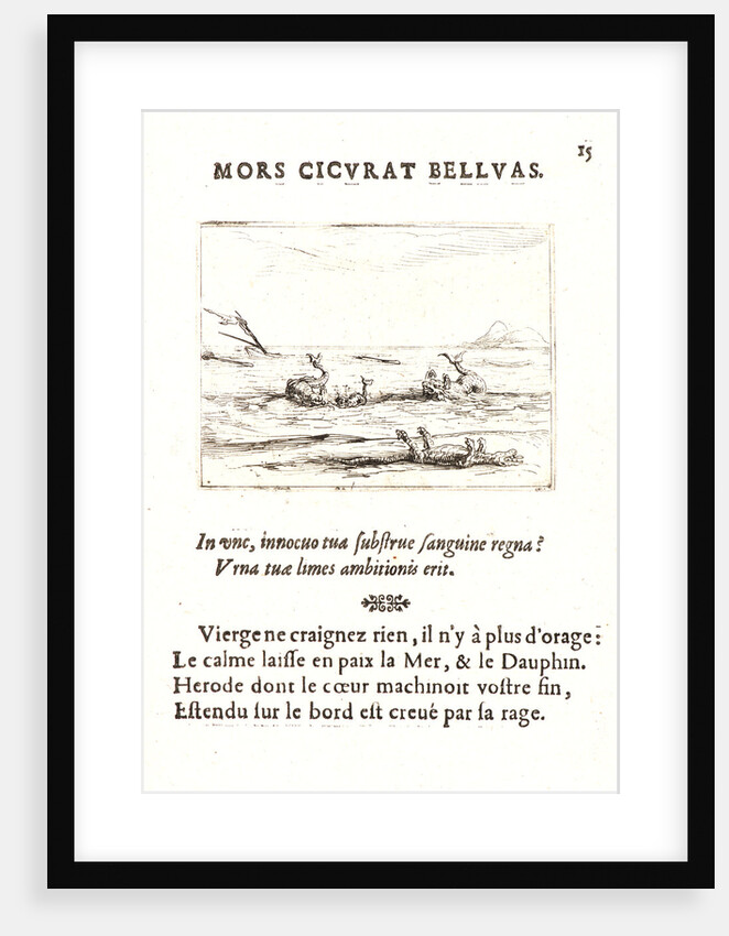 Les Dauphins et le Crocodile, 17th century by Jacques Callot