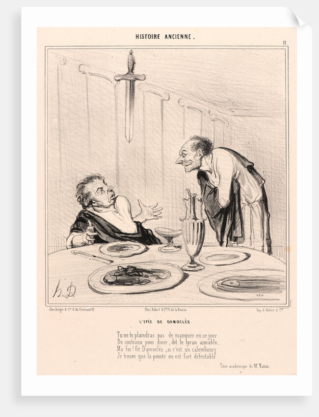 L'Epée de Damocles, 1842 by Honoré Daumier