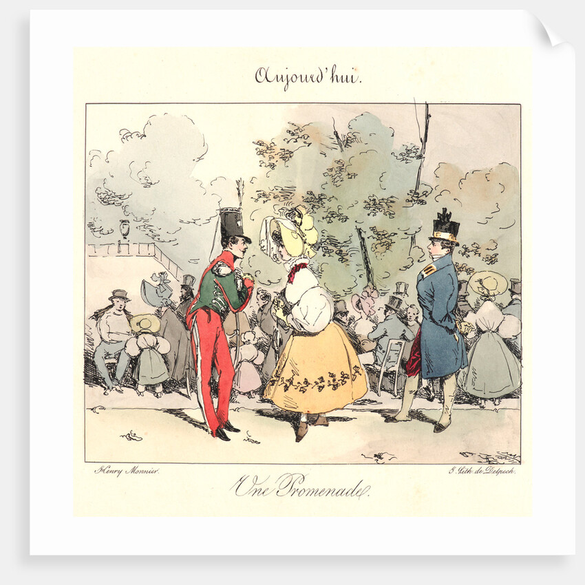 Un Promenade (Aujourd'hui), 1829 by Henry Bonaventure Monnier