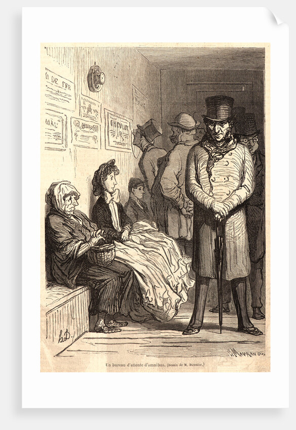 Un bureau d'attente d'omnibus, 1862 by Honoré Daumier