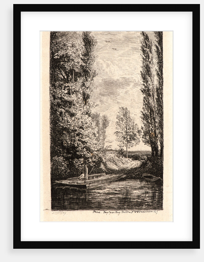 The Ferry, a Memory of the Iles de Bezon on the Seine (Le Bac, souvenir des Iles de Bezons), 1850 by Charles François Daubigny