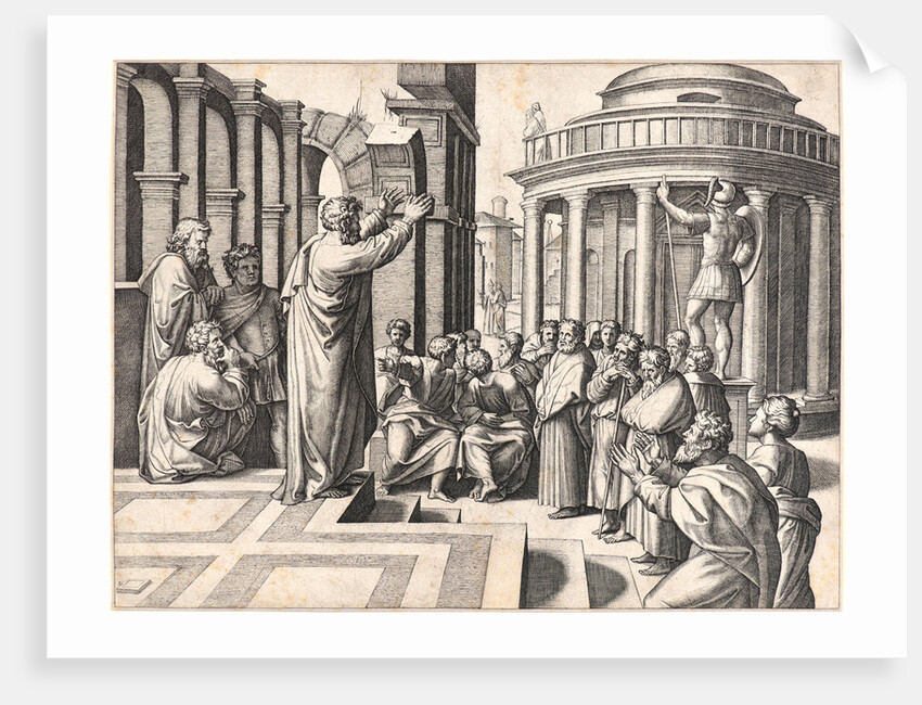 St. Paul Preaching in Athens, ca. 1515 by Marcantonio Raimondi