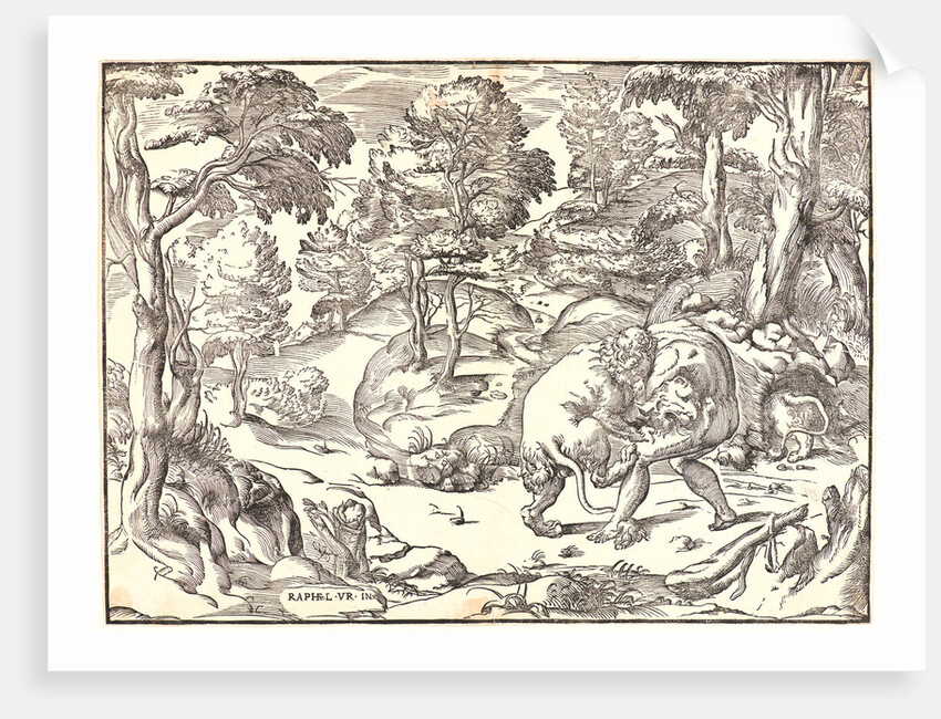 Hercules and the Nemean Lion, ca. 1535-1556 by Nicolò Boldrini