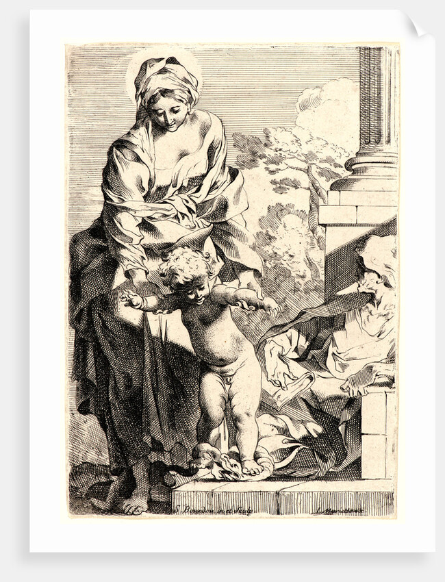 The Holy Family with the Christ Child Crushing the Serpent with His Feet, ca. 1643-1671 by Sébastien Bourdon