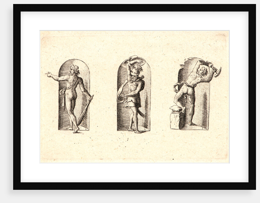Several Gods of Classical Antiquity (Plusieurs Divinités de l'Antiquiteé Paienne), plate 1, 1578 by Etienne Delaune