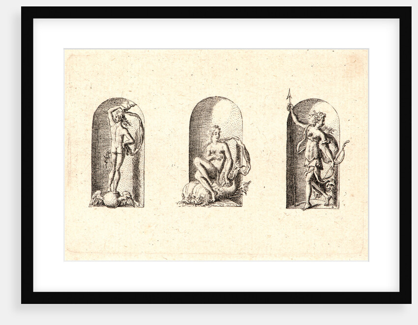 Several Gods of Classical Antiquity (Plusieurs Divinités de l'Antiquiteé Paienne), plate 4, 1578 by Etienne Delaune
