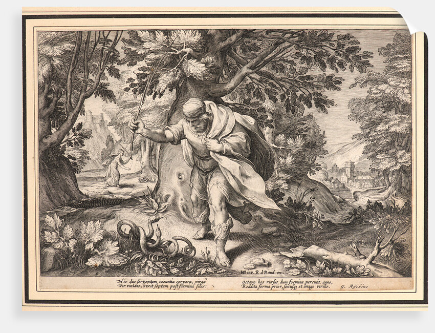 Tiresias, in the Form of a Woman, Striking Two Coupled Snakes with His