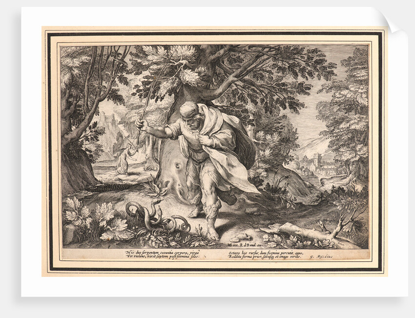 Tiresias, in the Form of a Woman, Striking Two Coupled Snakes with His Staff, ca. 1615 by Anonymous