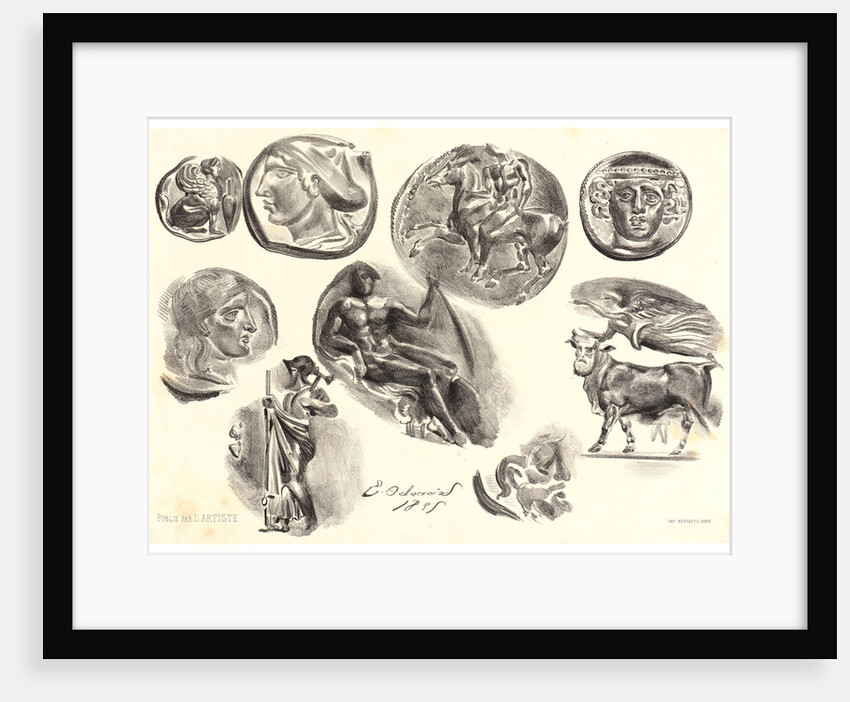 Nine Antique Medals (Neuf Médailles Antiques), 1825 by Eugène Delacroix