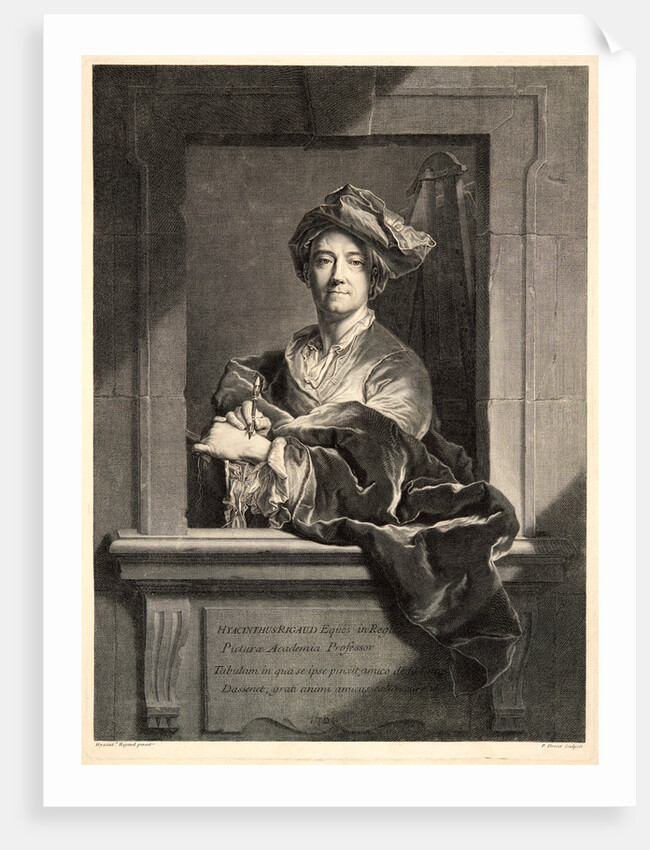 Portrait of the Painter, Hyacinthe Rigaud, 1714 by Pierre Drevet