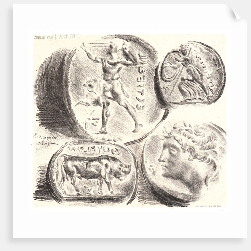 Four Antique Medals (Quatre Médailles Antiques), 1825 by Eugène Delacroix