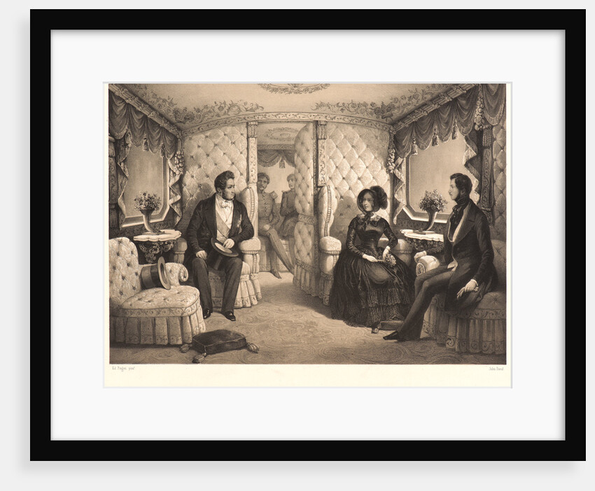 Interior of the Railway Carriage of the Queen (Interieur du Carosse de la Reine), 1844 by Jules David