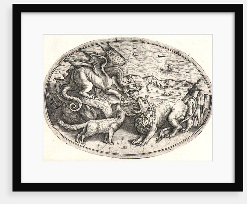 Lion, Dragon and Fox Quarrelling, ca. 1470-1490 by Anonymous