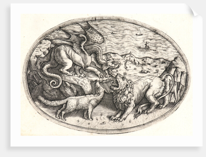 Lion, Dragon and Fox Quarrelling, ca. 1470-1490 by Anonymous