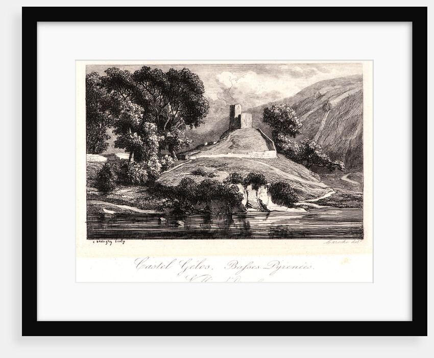 Castel Gélos, Basses Pyrenées, Vallée d'Ossau, 1846 by Charles François Daubigny