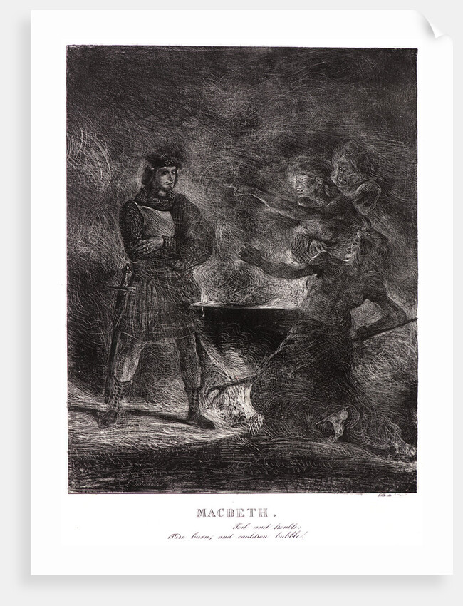 Macbeth. Toil and Trouble: Fire burn and cauldron bubble, 1825 by Eugène Delacroix