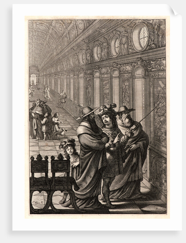 Roger, with Cardinals, in a Picture Gallery, ca. 1657 by Abraham Bosse