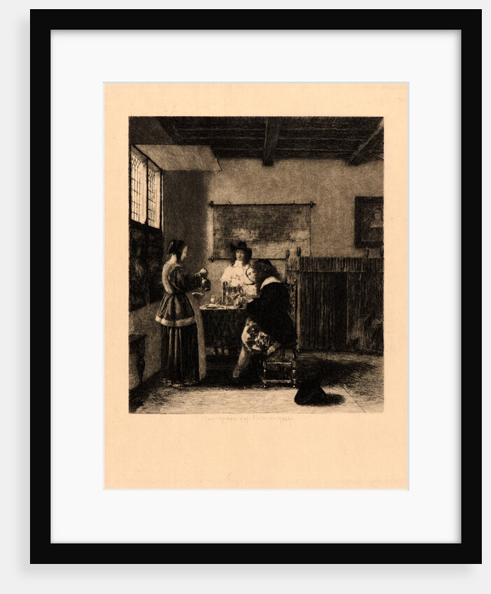 Two Ladies and Two Gentlemen in an Interior by Daniel Charles Marie Mordant