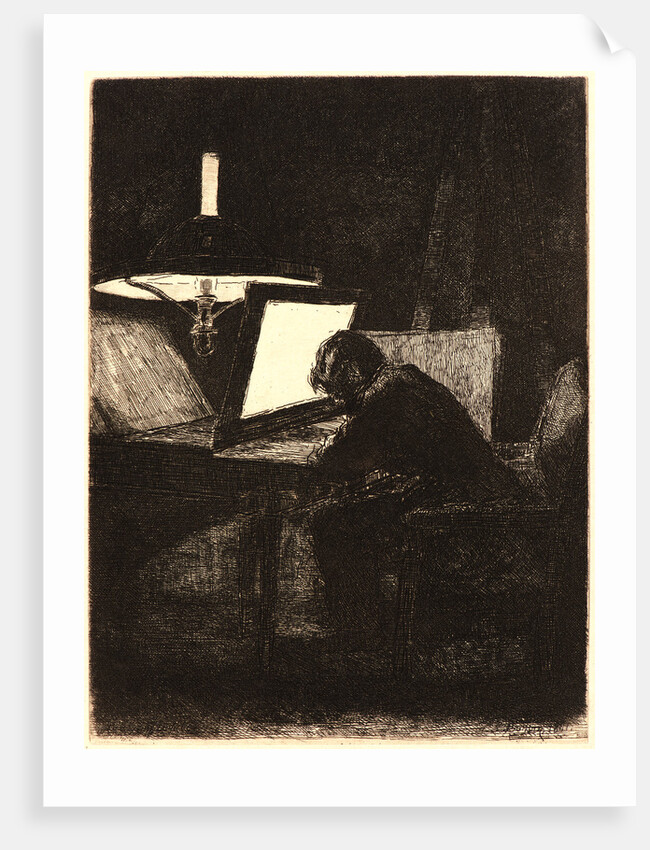 Self-Portrait of the Artist Etching, 1861 by François Bonvin