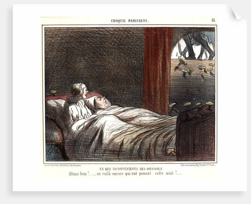 Un des Inconvénients des Sous-sols, 19th century by Honoré Daumier