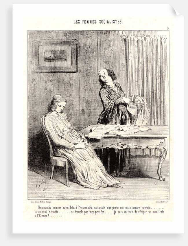Repoussée comme candidate à l'assemblée nationale.., 1849 by Honoré Daumier