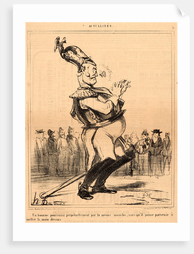 Un homme poursuivi...par la même mouche.., 1854 by Honoré Daumier