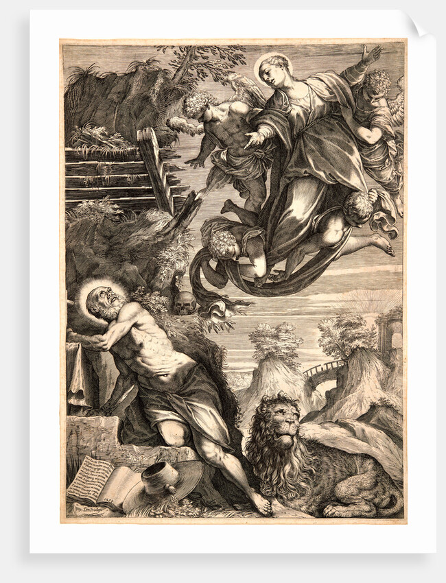 The Madonna Appearing to St. Jerome, 1588 by Agostino Carracci