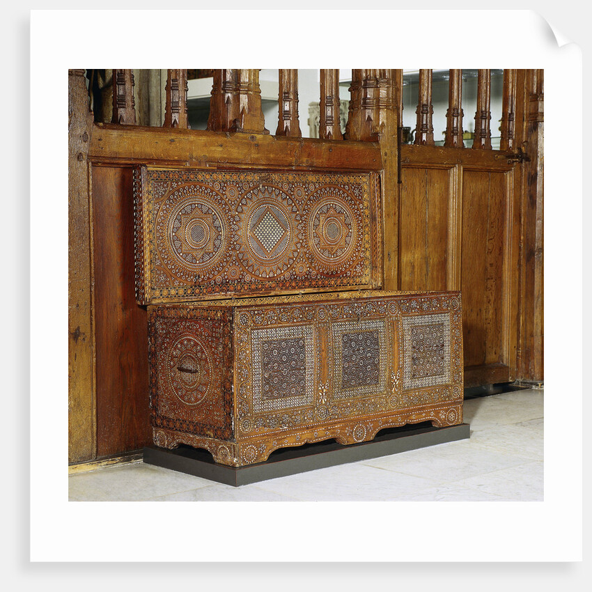Chest in certosina technique, decorated with intarsia of ebony and ivory by Anonymous