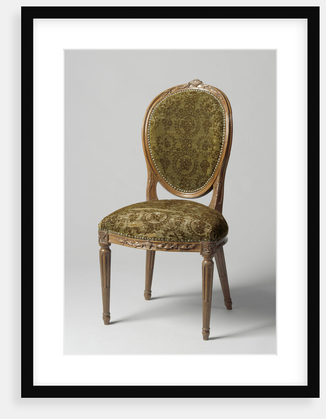 Chair of mahogany, lined with green mock-velvet by Anonymous