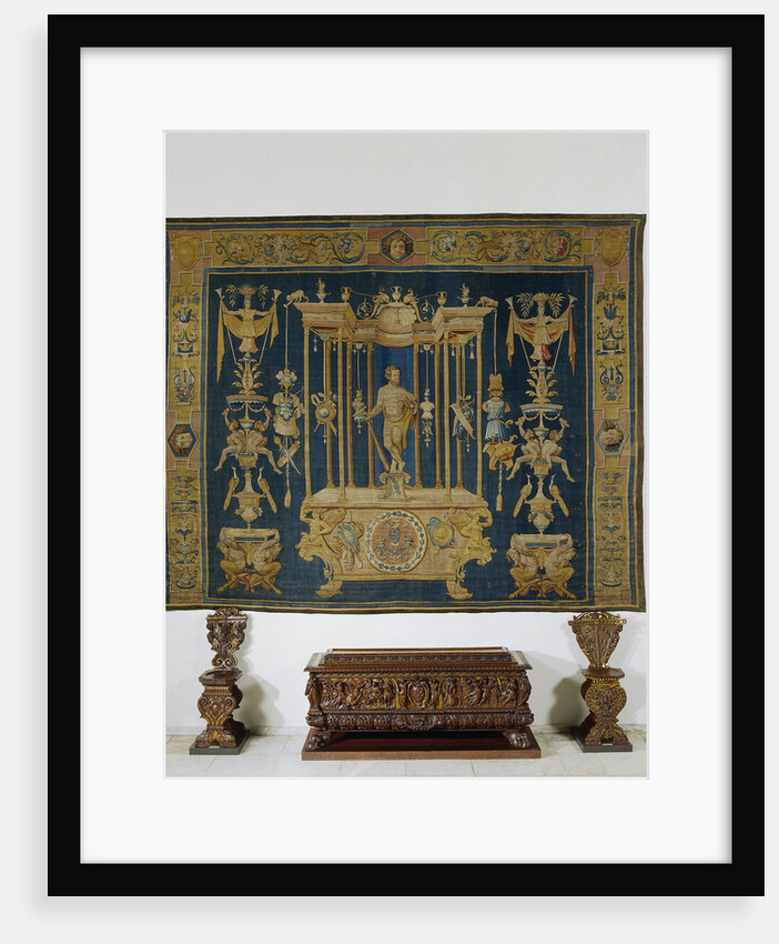 Grotesk Carpet with Hercules, Master of Geometric mark by Perino del Vaga