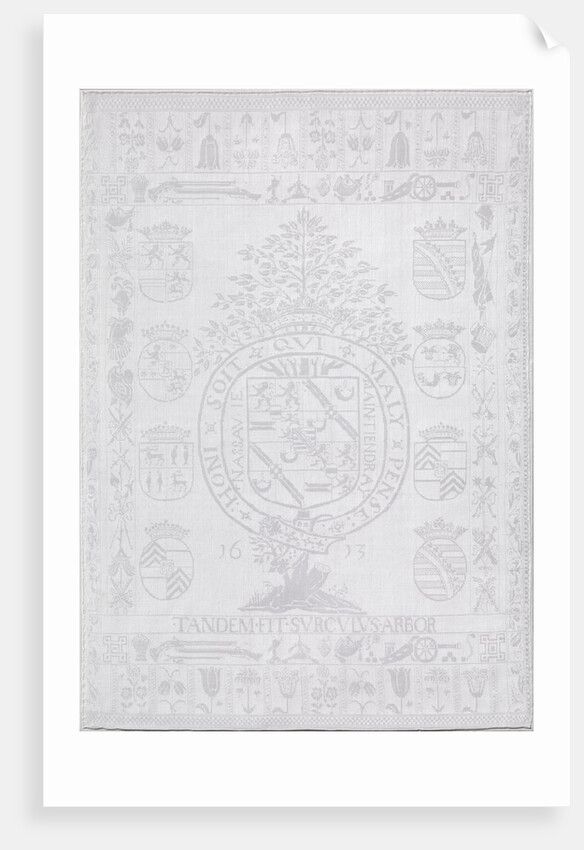 Napkin with the coat of arms of Count Maurice of Orange-Nassau by Paschier Lamertijn