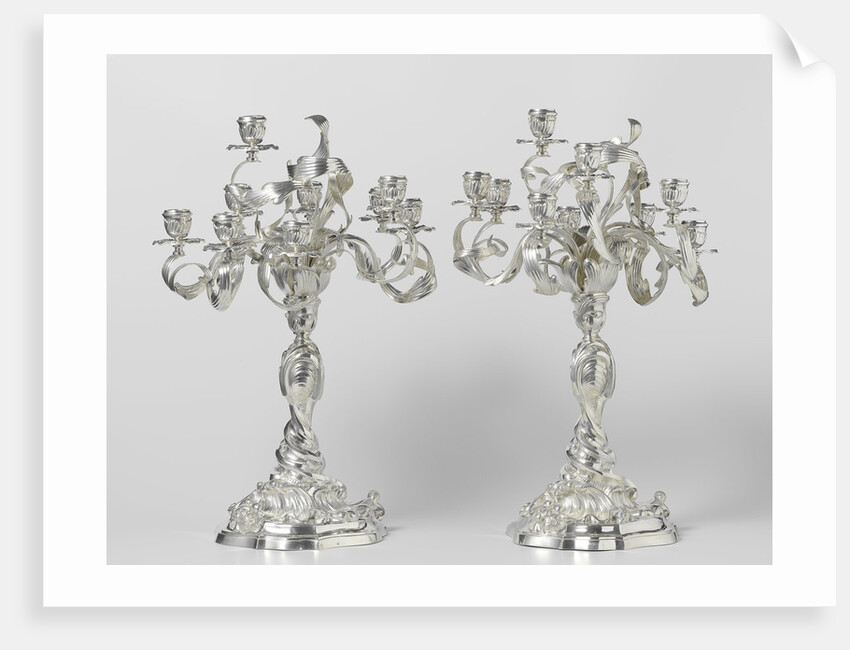 Two candelabra, Koninklijke Utrechtsche Fabriek van Zilverwerken van C.J. Begeer by M.J. Lens