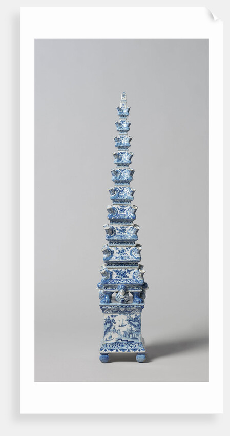 Flower Pyramid of Delftware by Anonymous
