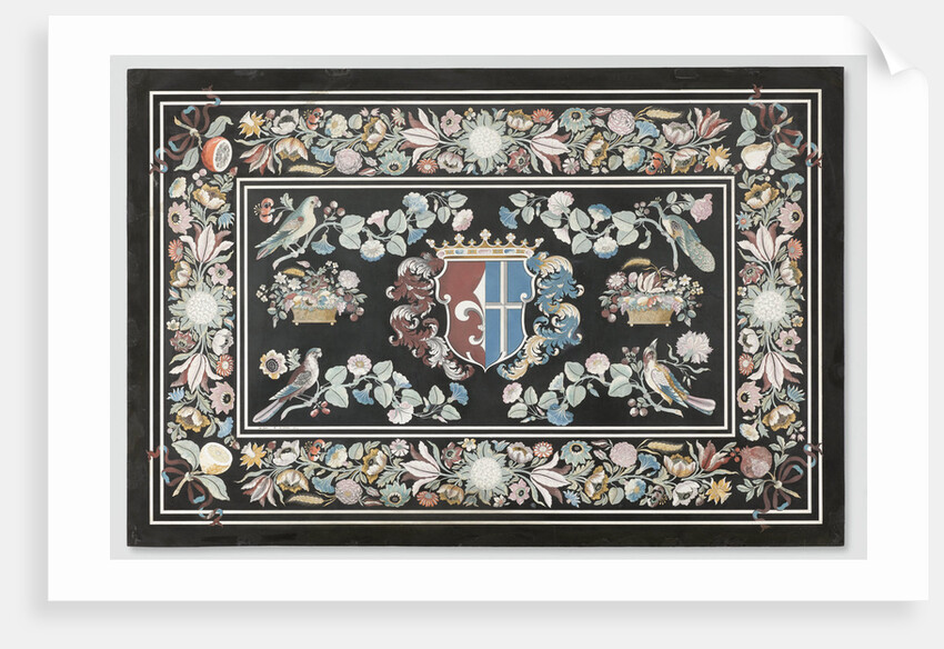 Table top with a coat of arms by Giovanni Leoni