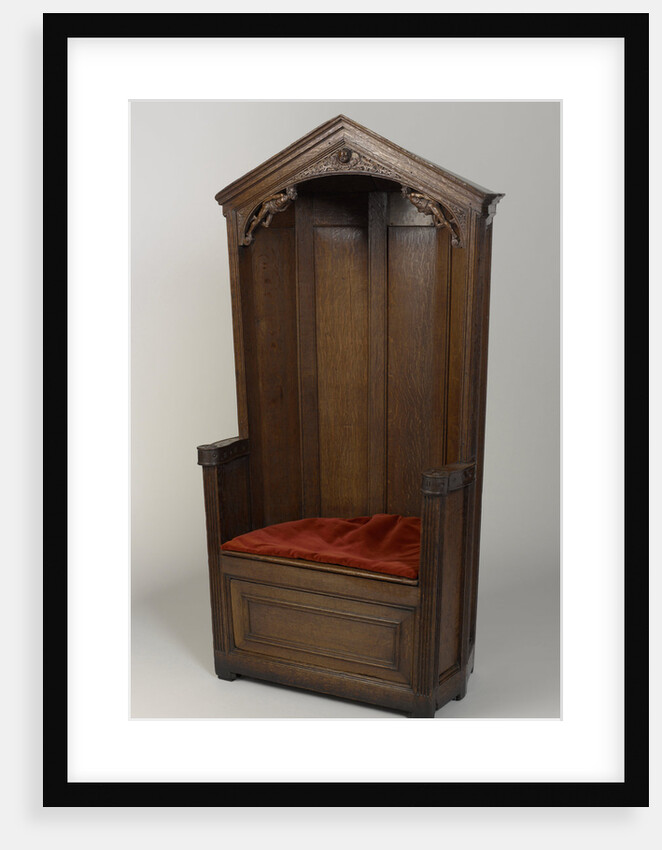 Armchair of oak, with canopy roof by Anonymous