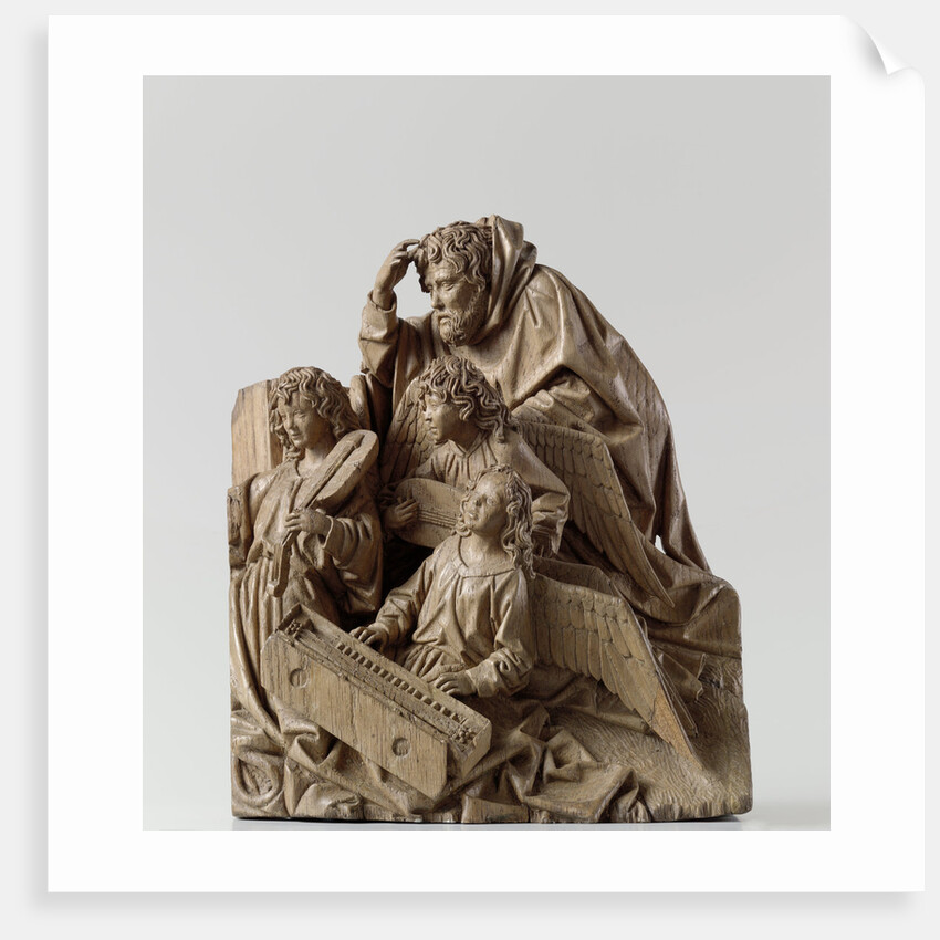 Mary, Joseph and three angels by Adriaen van Wesel