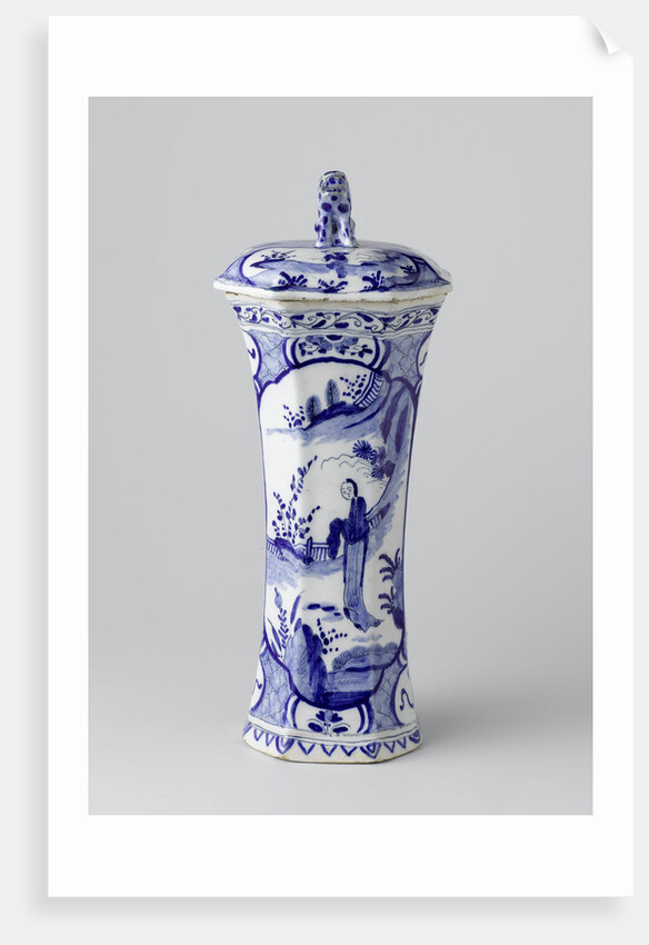 Garniture with three vases and two beaker vases by De Drie Posteleyne Astonne