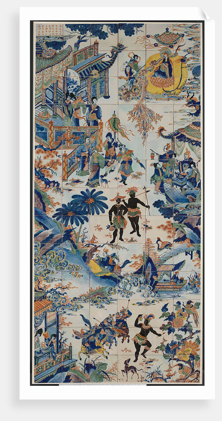 Tile panel with Chinese landscape by Anonymous