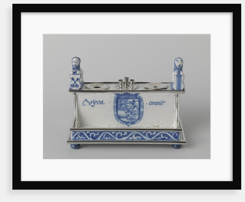 Inkstand with the coats of arms of Leiden, Delft and William III by Anonymous