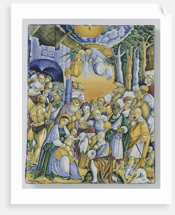Plate with the adoration of Jesus by the Magi by workshop of Piero Bergantini