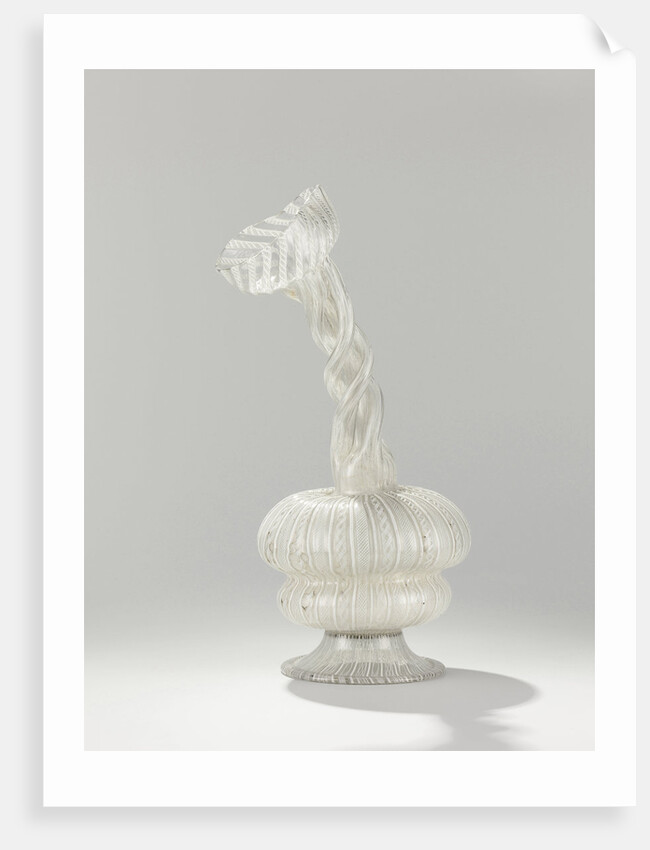 Kuttrolf of filigrein glass by Anonymous
