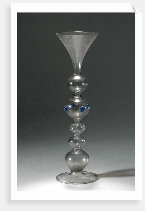 Wine glass with a hollow stem with five balls by Anonymous