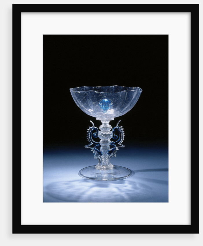 Wing Glass with six times lobed chalice by Anonymous