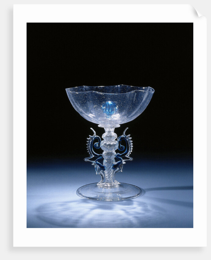 Wing Glass with six times lobed chalice by Anonymous
