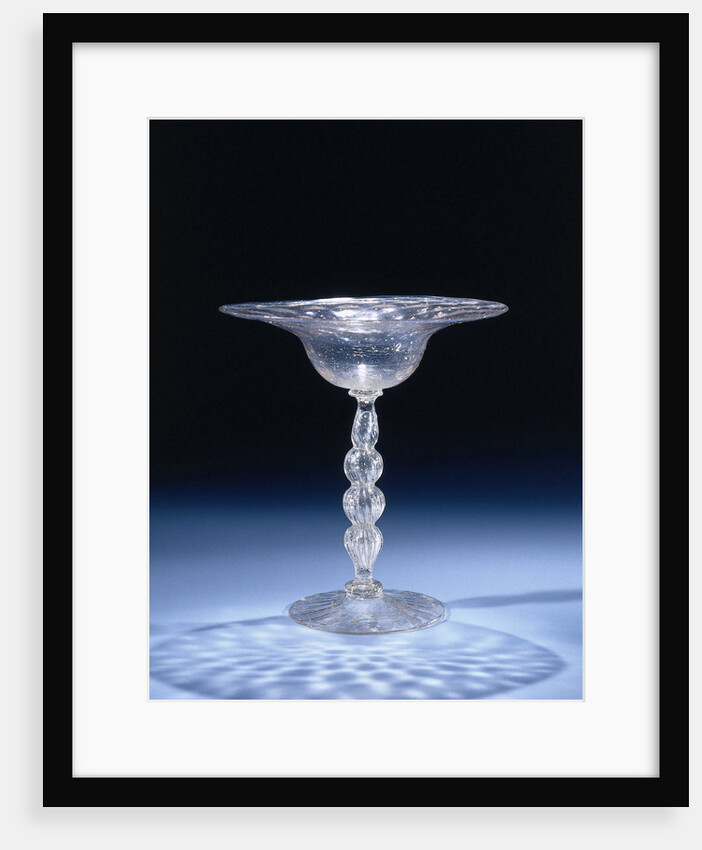 Chalice Glass with bell-shaped calyx with ribs by Anonymous