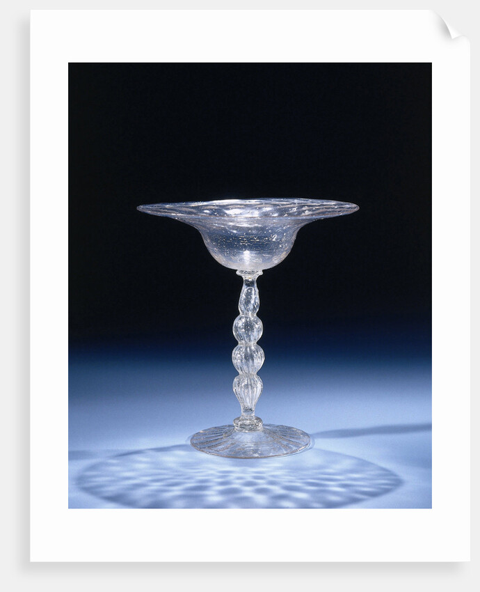 Chalice Glass with bell-shaped calyx with ribs by Anonymous