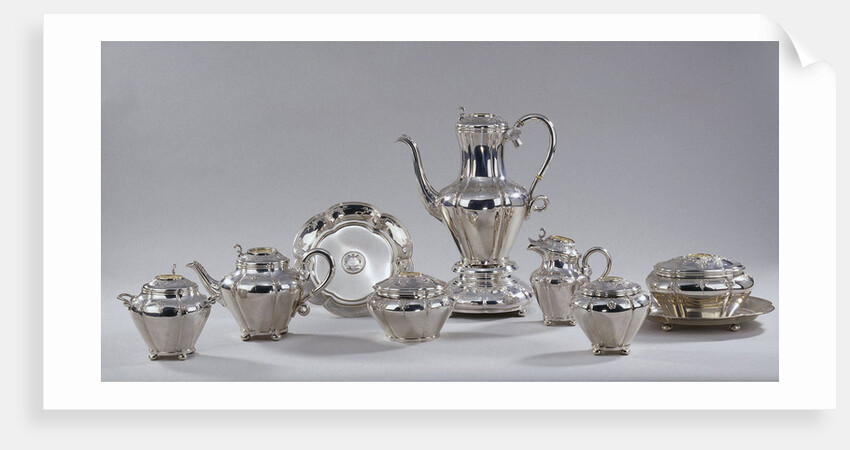 Tea and coffee service of J. D. Preuyt, farmer and mayor of Geervliet, given to him for his anniversary in 1873 by Anonymous