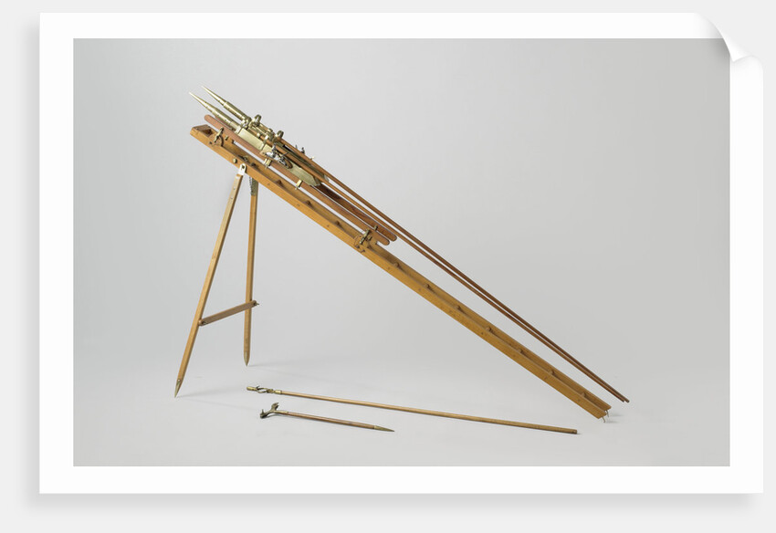 Model of two Congrevese rockets on launcher, William Congreve by Rijkswerf Rotterdam